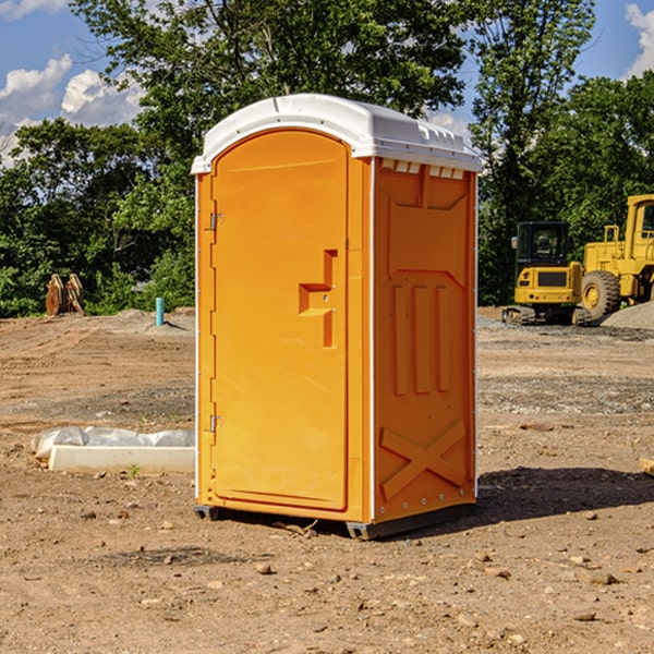 how often are the porta potties cleaned and serviced during a rental period in Brainards